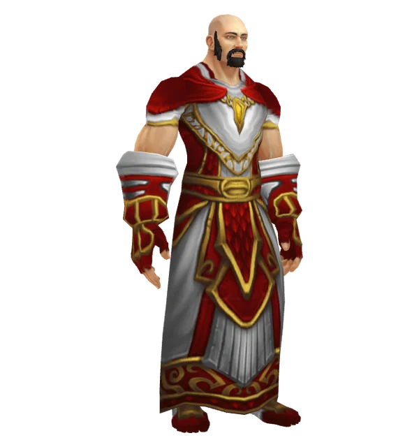 Vestments of Revelation on a Human male, 6 of 8 pieces shown