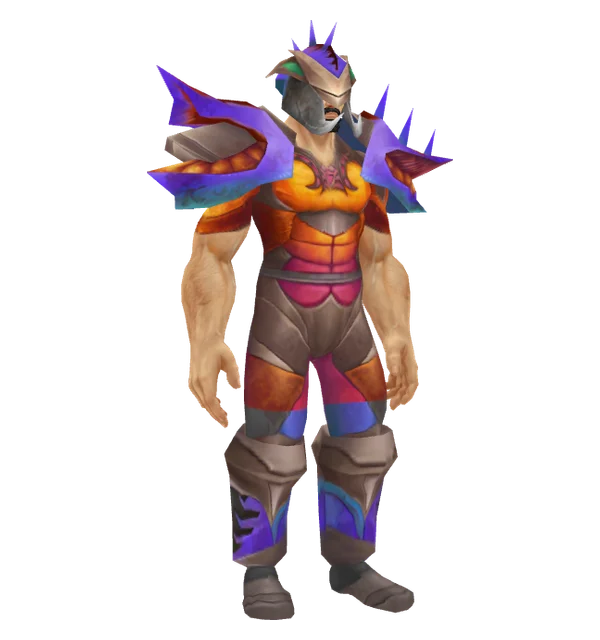Conqueror's Battlegear on a Human male, 4 of 5 pieces shown